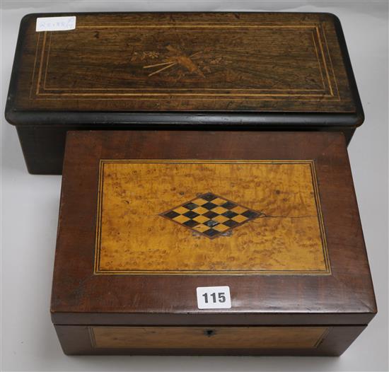 A sewing box and a case to a music box
